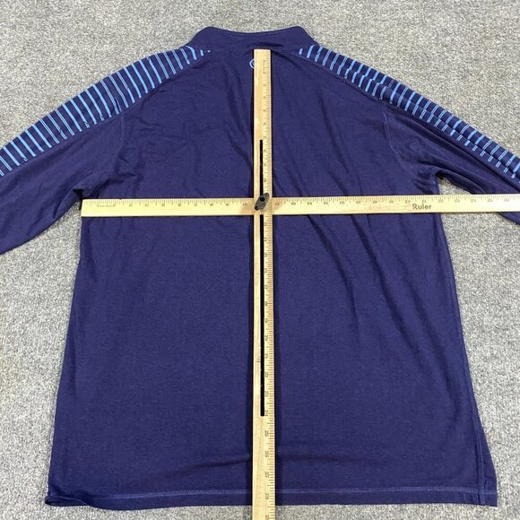 Tasc Shirt XL Blue Solid 1/4 Zip Pullover Long Sleeves Organic Cotton Bamboo - Picture 4 of 8